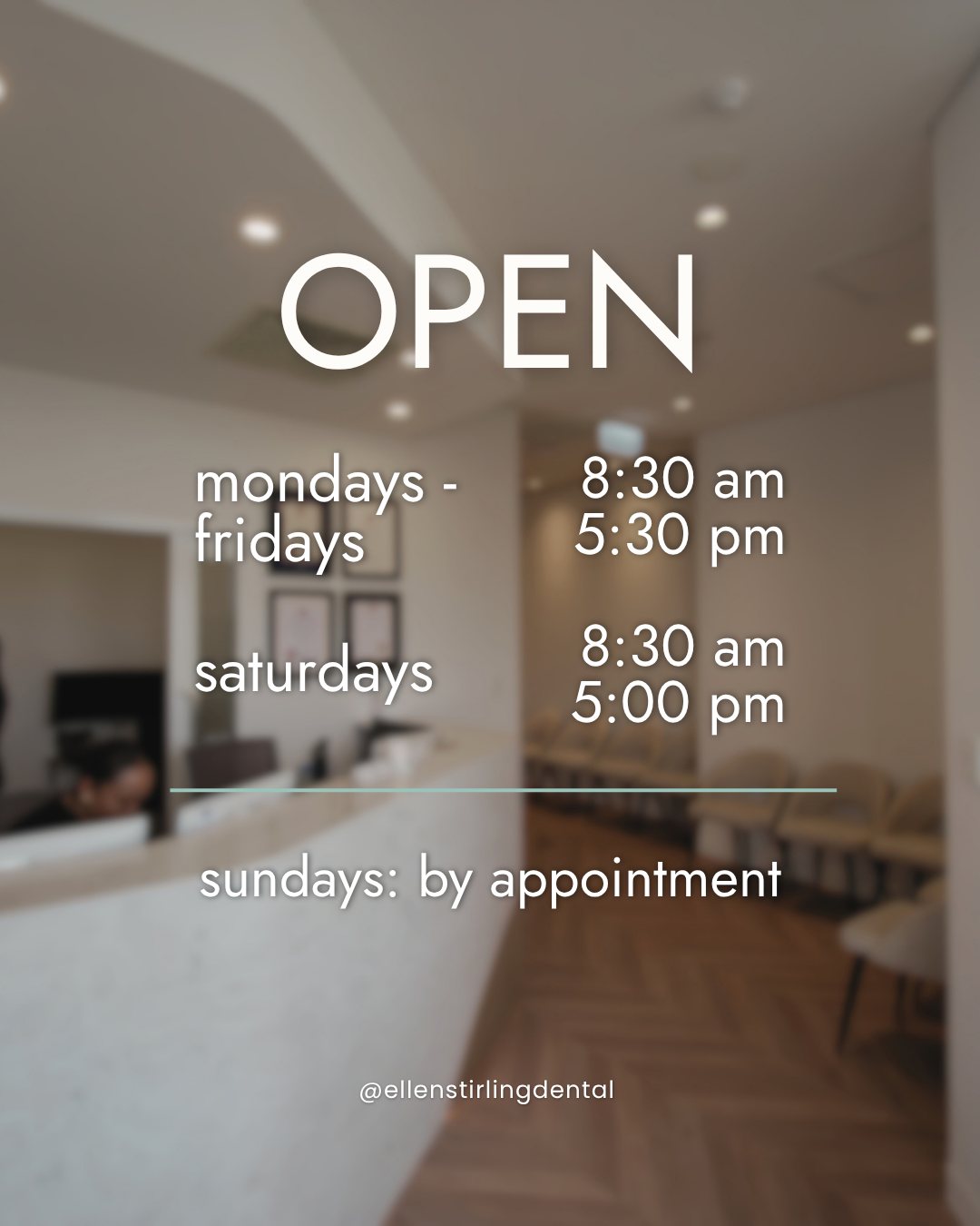 Classy Minimalist opening hours post